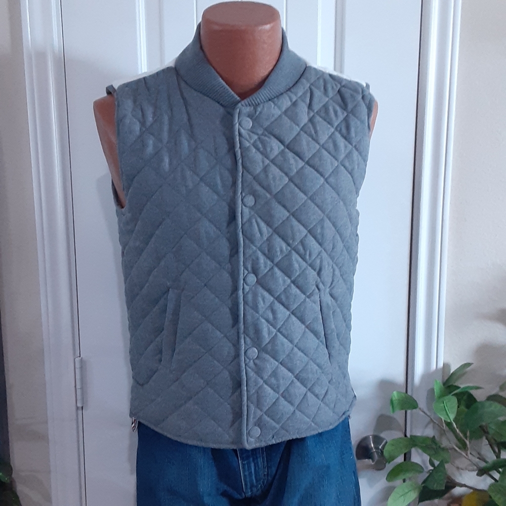 THOM BROWNE NY Cotton Blend Size 3 Snap Front Sleeveless Vest